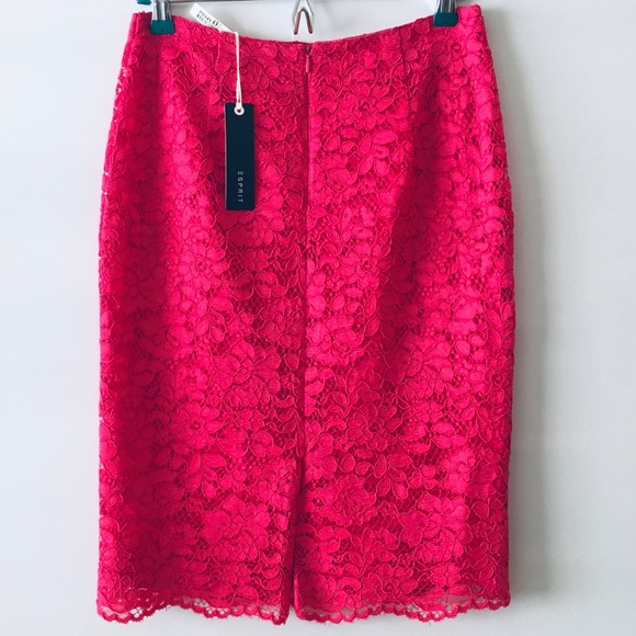 🆕 NWT 💝 Esprit Lace pencil skirt in bright pink - Picture 3 of 6